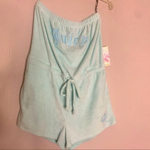 Juicy Couture Light Blue Terry Cloth Romper